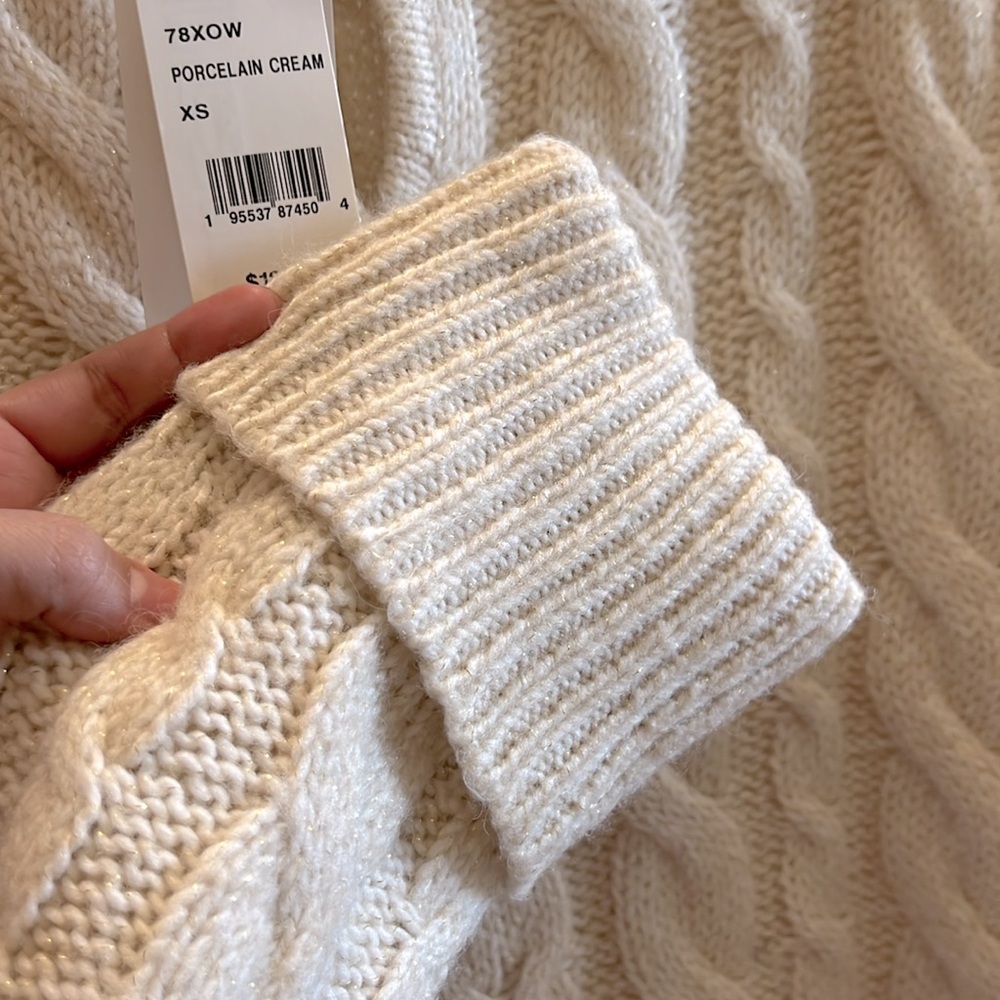 NWT French Connection Kyla Cable Knit Sweater - Picture 6 of 6